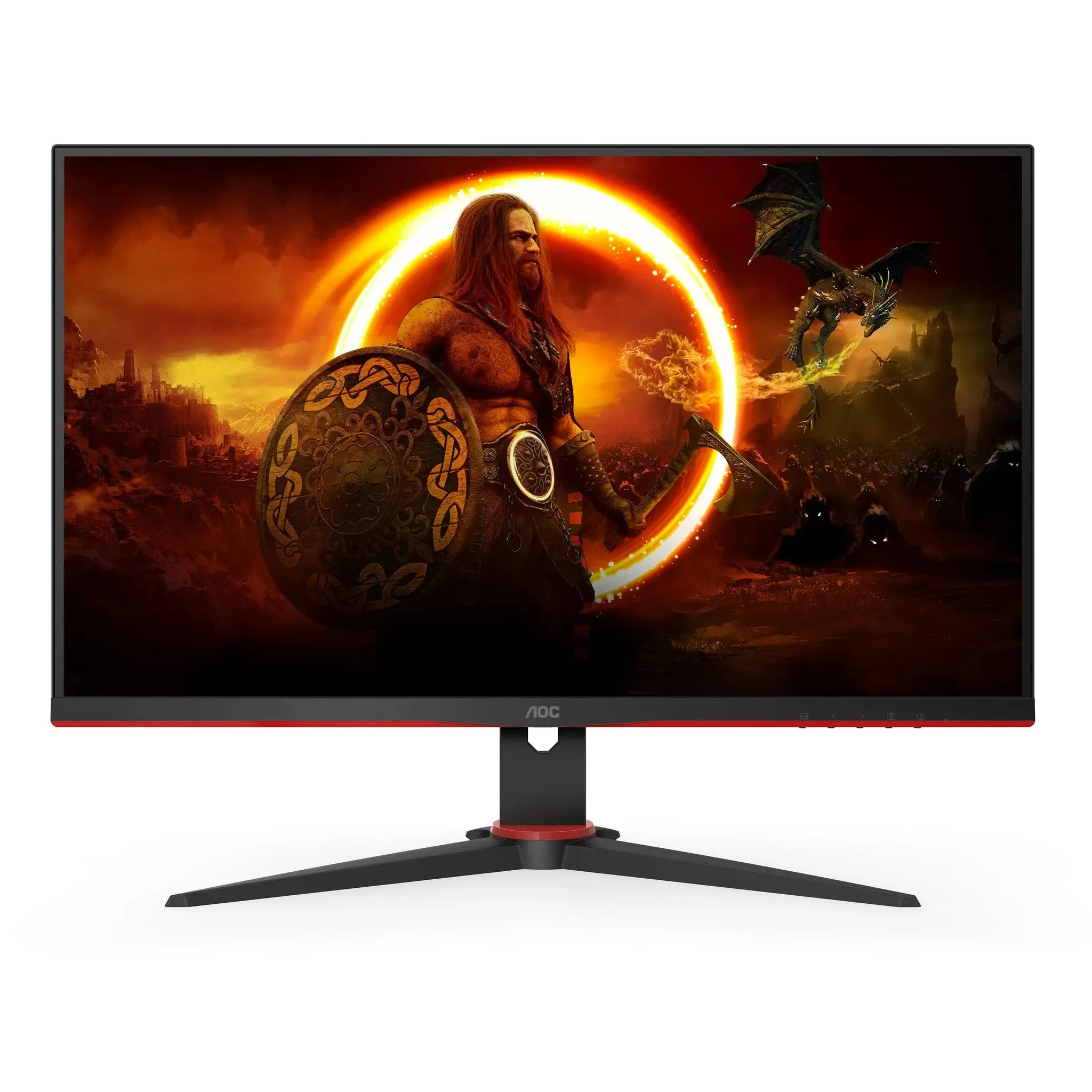 AOC 24G2SPAE/BK 23.8" Gaming Monitor,  IPS ,Full HD,  165Hz,  1ms, AMD FreeSync Premium, Speakers- Black & Red