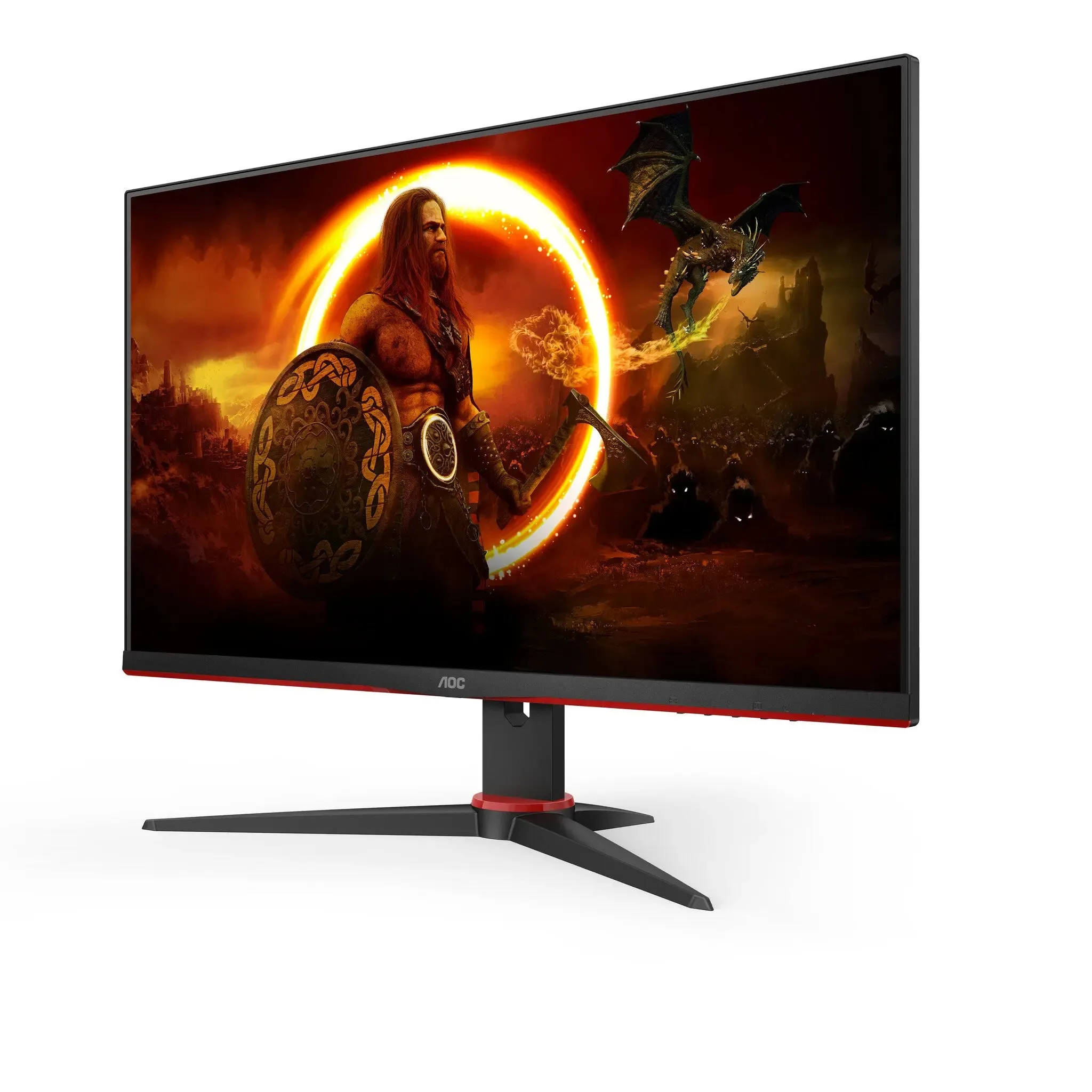 AOC 24G2SPAE/BK 23.8" Gaming Monitor,  IPS ,Full HD,  165Hz,  1ms, AMD FreeSync Premium, Speakers- Black & Red