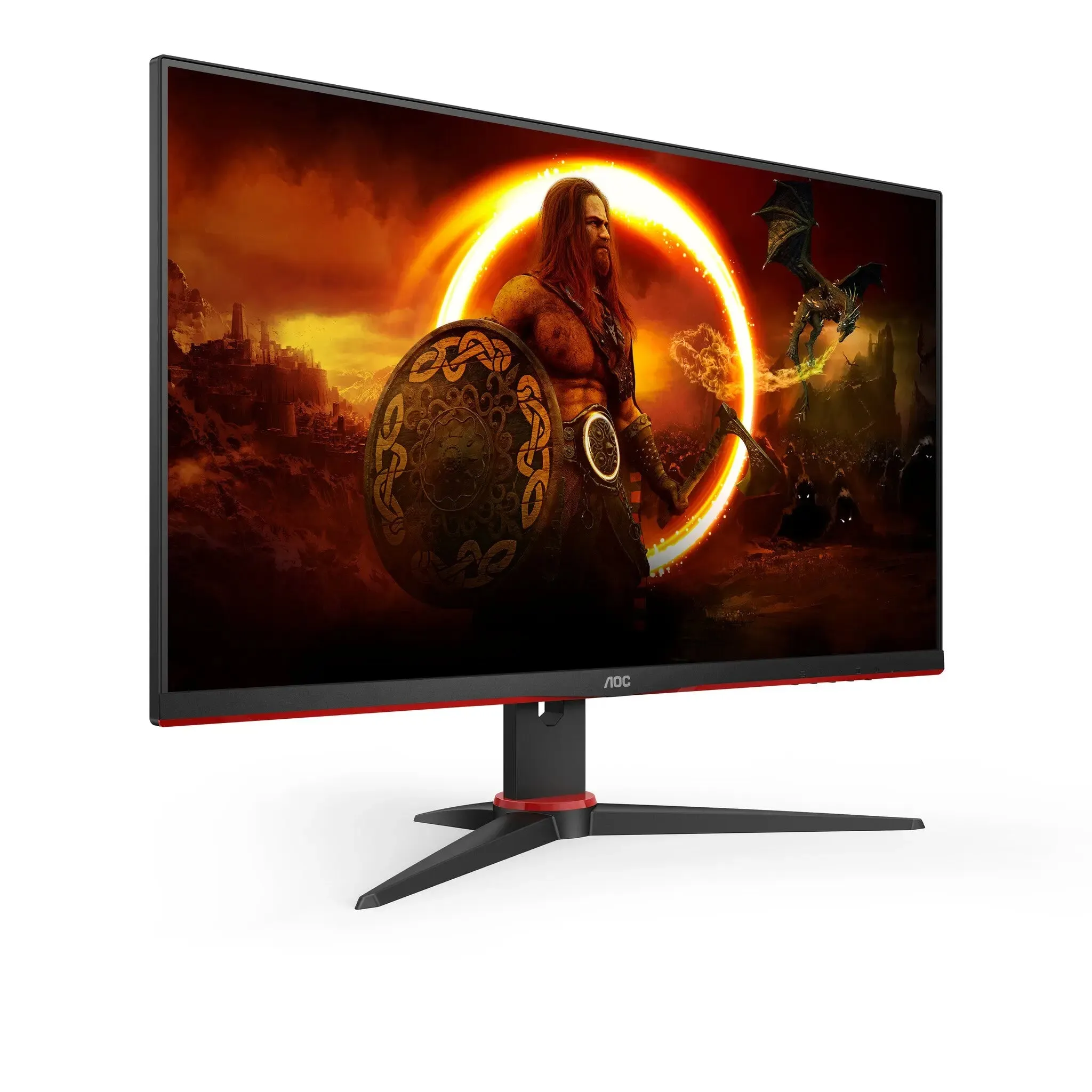 AOC 24G2SPAE/BK 23.8" Gaming Monitor,  IPS ,Full HD,  165Hz,  1ms, AMD FreeSync Premium, Speakers- Black & Red