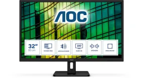 AOC Q32E2N 31.5" QHD Monitor - IPS - 75Hz- Built in Speakers