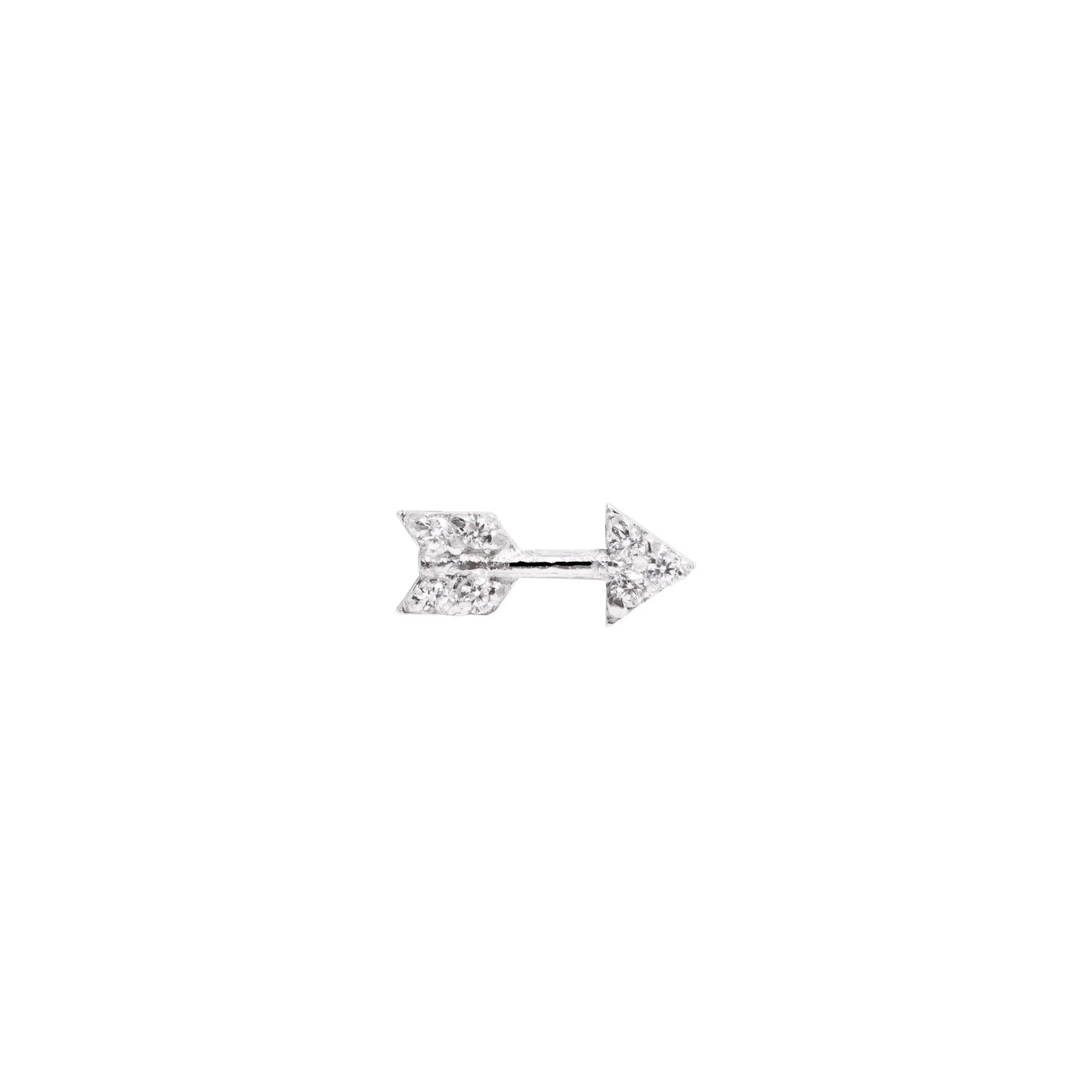 Arrow Diamonds Silver Single Earring