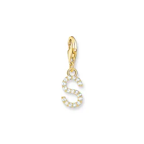 Charm Pendant letter S gold plated