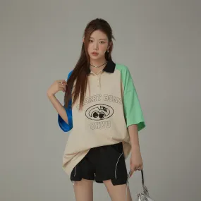 Cherry Bomb Contrast Raglan Loose Fit T-Shirt