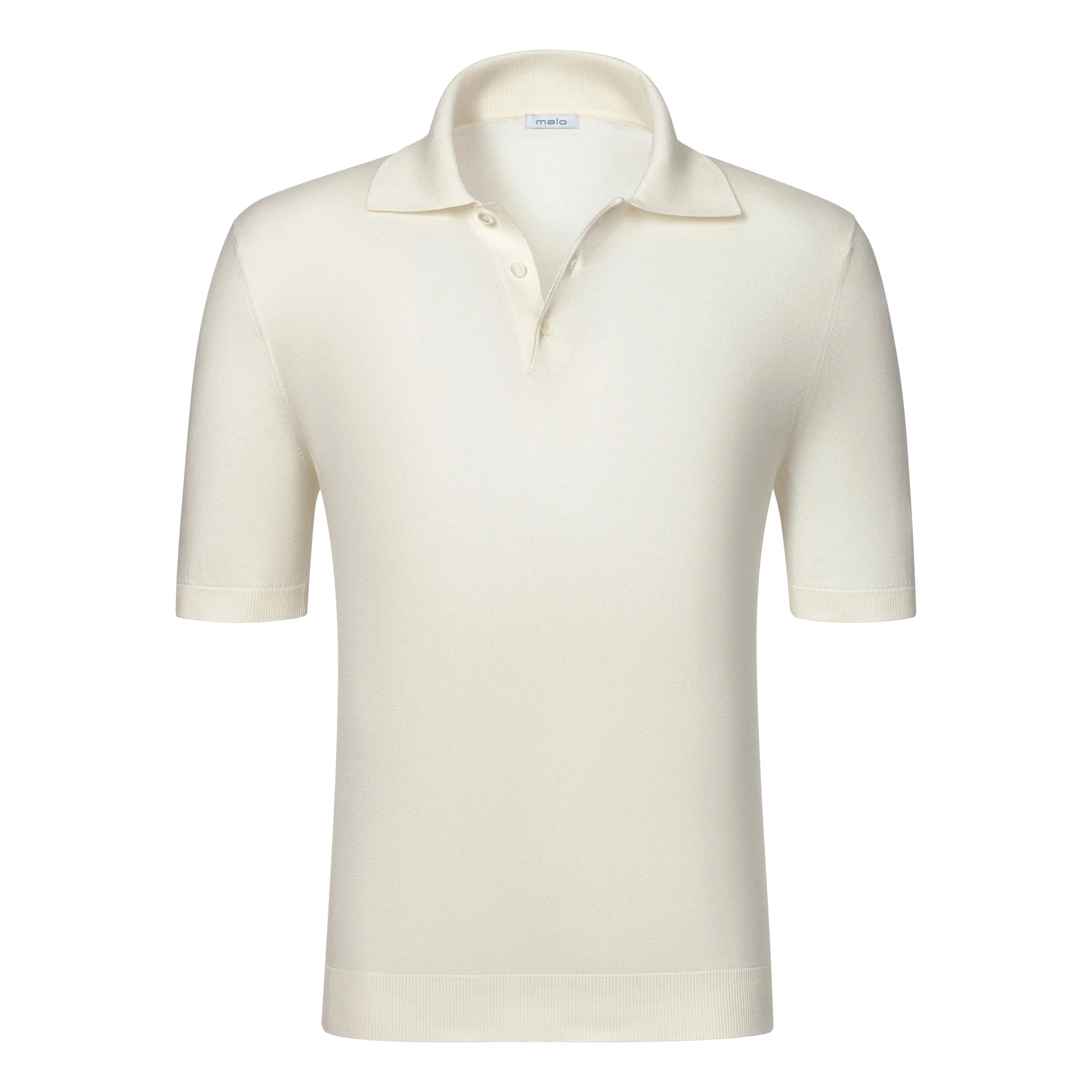 Cotton Polo Shirt in Milky White