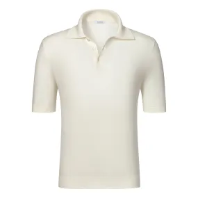 Cotton Polo Shirt in Milky White