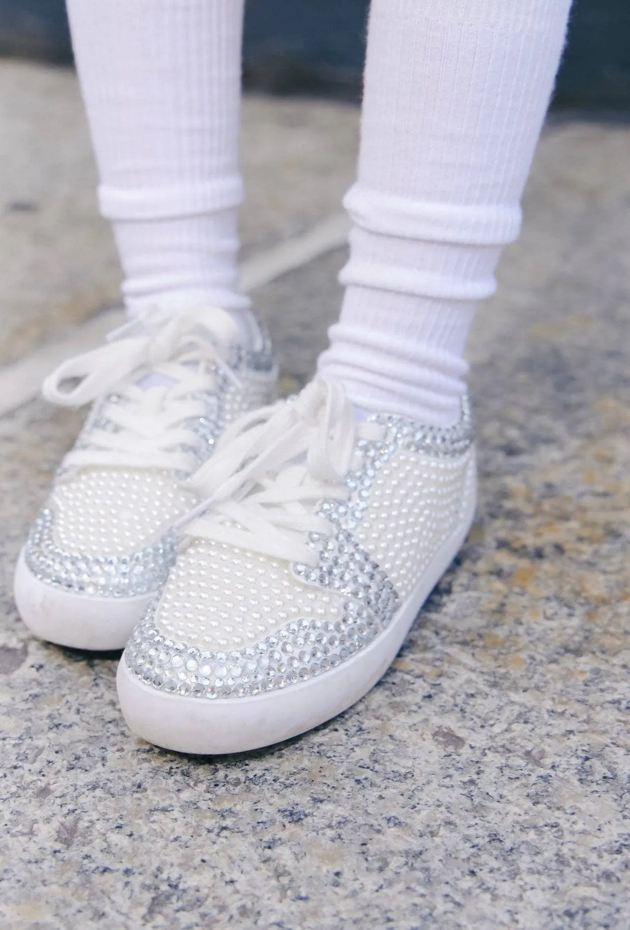 Diamonds and Pearls White Sneakers