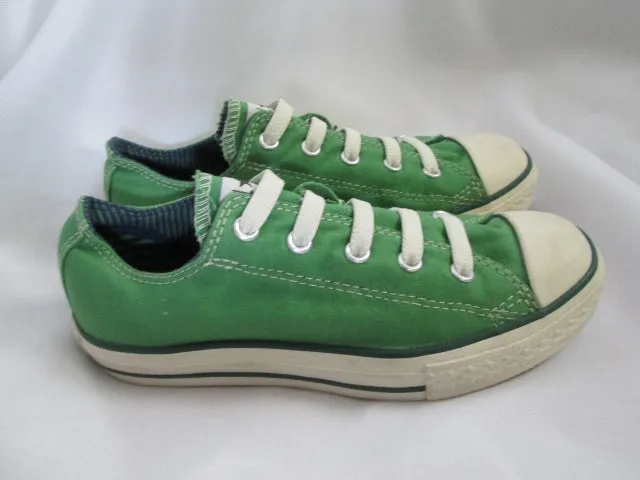 EUC CONVERSE ALL STAR LOWRISE Sneaker Trainer GREEN 2 CHUCKS Kids Athletic Sports Shoe