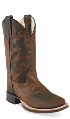 Jama Old West® Children's Distressed Brown Square Toe Cowboy Boots