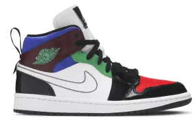 JORDAN 1 MID SE BLACK WHITE MULTI-COLOR (W)