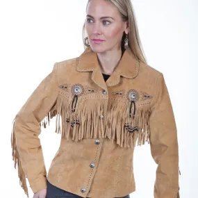 Old Rust Fringe & Beaded Suede Jacket at Bourbon Cowgirl