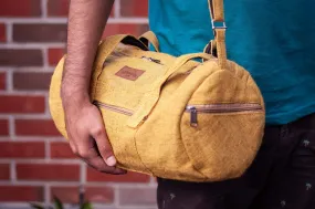 Yellow Handmade Hemp Duffel Bag